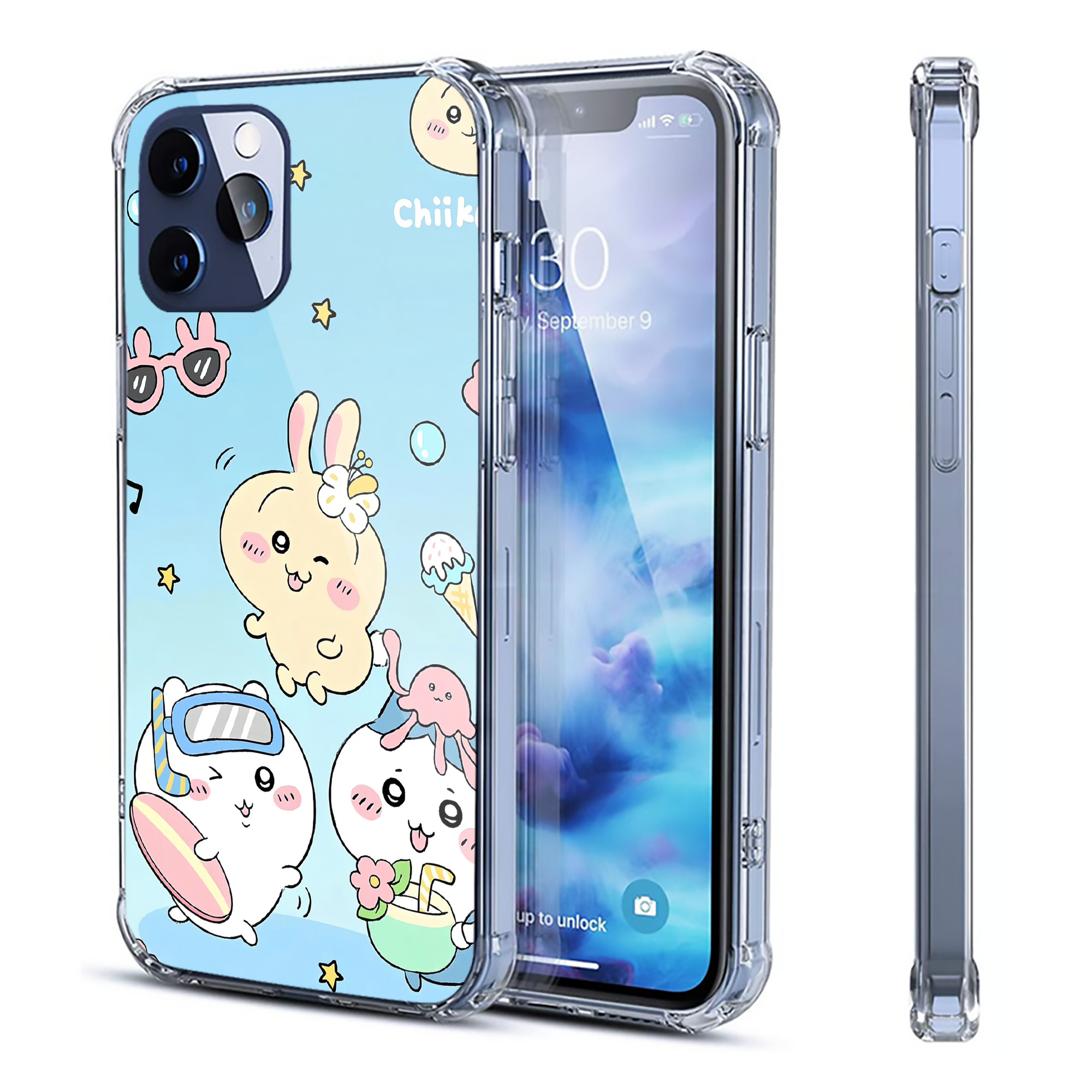 （画像用） ちいかわ Chii-kawa 【iPhone 12シリーズ対応】透明スマホケース（クリアソフトケース）